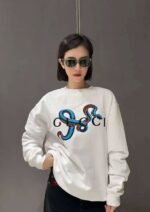 GUCCI 2025 Early Spring New Snake Print Round Neck Sweatshirt Advanced version official website 1:1