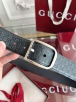GUCCI Men’s Belt Genuine Leather Material Premium Edition Width 4cm - Image 8