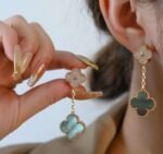 Van Cleef & Arpels Double Flower Earrings Gradient Color Premium Edition - Image 5