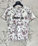 DIOR 2025 early spring new forest print 100% cotton round neck T-shirt