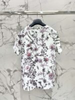 DIOR 2025 early spring new forest print 100% cotton round neck T-shirt - Image 5