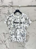 DIOR 2025 early spring new forest print 100% cotton round neck T-shirt - Image 11