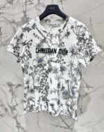 DIOR 2025 early spring new forest print 100% cotton round neck T-shirt - Image 15