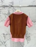 miumiu Early Spring Series Two-piece Contrast Color Knitted Short Sleeve - Image 2