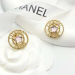 Chanel Pink Diamond Star Ferris Wheel Round Earrings - Image 4