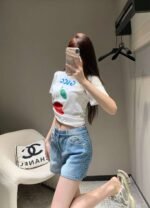 GUCCI 2025 Spring/Summer New Cherry Print Short Sleeve T-Shirt Premium Edition - Image 7