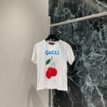 GUCCI 2025 Spring/Summer New Cherry Print Short Sleeve T-Shirt Premium Edition - Image 17