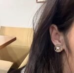 Chanel Pink Diamond Star Ferris Wheel Round Earrings - Image 3