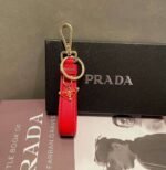 Prada keychain official website triangle brand pendant leather ring keychain car bag accessories - Image 11