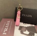 Prada keychain official website triangle brand pendant leather ring keychain car bag accessories - Image 6