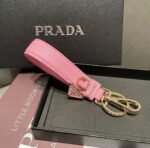 Prada keychain official website triangle brand pendant leather ring keychain car bag accessories - Image 5