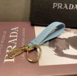 Prada keychain official website triangle brand pendant leather ring keychain car bag accessories - Image 4