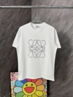 Loewe logo embroidered round neck short sleeves - Image 3