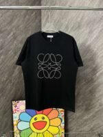 Loewe logo embroidered round neck short sleeves - Image 2