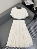 DIOR new round neck dress pleated skirt high quality