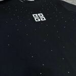 GIVENCHY full-print rhinestone and burnt flower small logo round neck short-sleeved - Image 5