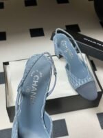 CHANEL Denim Sling-back Sandals Premium version - Image 8