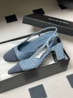 CHANEL Denim Sling-back Sandals Premium version - Image 7
