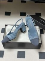 CHANEL Denim Sling-back Sandals Premium version - Image 5