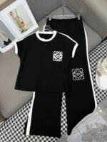 Loewe 2025 new contrast color T-shirt + wide-leg pants suit casual suit - Image 2