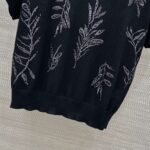 Brunello Cucinelli Spring and summer new sequin three-dimensional embroidery short-sleeved knitted T-shirt Premium - Image 7
