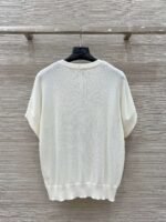 Brunello Cucinelli Spring and summer new sequin three-dimensional embroidery short-sleeved knitted T-shirt Premium - Image 5