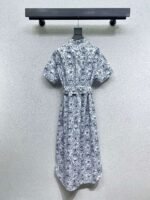 DIOR Butterfly Print Short Sleeve Dress Premium Quality - Image 8