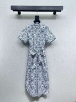 DIOR Butterfly Print Short Sleeve Dress Premium Quality - Image 7