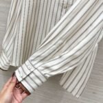 Brunello Cucinelli 2025 Spring and Summer New Arrivals Casual Wear Silk Striped Shirt Shorts Set 100% Silk Premium - Image 8