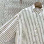 Brunello Cucinelli 2025 Spring and Summer New Arrivals Casual Wear Silk Striped Shirt Shorts Set 100% Silk Premium - Image 7