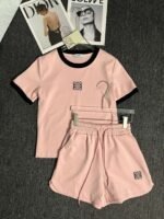 Loewe embroidered T-shirt and shorts set - Image 9