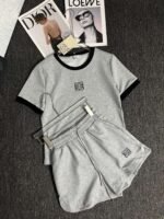 Loewe embroidered T-shirt and shorts set - Image 5