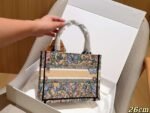 Dior Book tote butterfly fairy print embroidered jacquard tote bag with silk scarf - Image 17