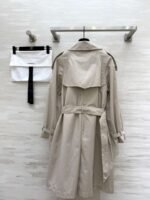 Chanel vintage series workwear mid-length trench coat with lettering printed lining and imported trench coat fabric - Image 3