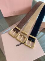 miumiu belt width 3.5cm double-sided suede calfskin material premium version - Image 2