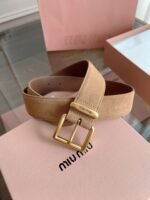 miumiu belt width 3.5cm double-sided suede calfskin material premium version - Image 10