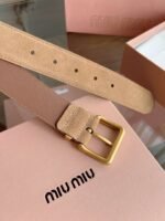 miumiu belt width 3.5cm double-sided suede calfskin material premium version - Image 3