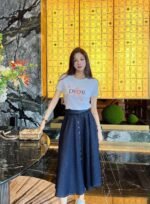 DIOR 2025 new summer T-shirt five-pointed star pattern short sleeves Pure cotton high quality version