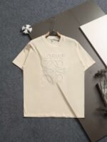 LOEWE new solid color letter dislocation embroidery high-quality cotton T-shirt - Image 7