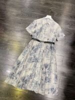 Dior 2025 summer new blue floral pattern dress - Image 5