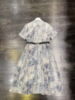 Dior 2025 summer new blue floral pattern dress - Image 3