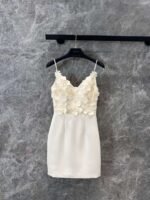 Valentino 2025 Spring/Summer New Three-Dimensional Flower Suspender Vest Dress - Image 11