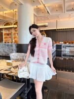 Chanel 2025 Summer New V-neck Short Sleeve Cardigan High Quality