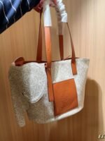 Loewe classic canvas elephant tote bag tote basket hand shopping bag 29×25×15cm - Image 12
