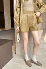 GUCCI summer new dark jacquard stand collar jacket + high waist shorts - Image 3