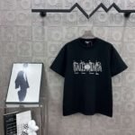 BALENCIAGA Simple letter LOGO double ring + small letter three-dimensional glue dripping process 330g round neck short sleeve high quality T-shirt - Image 10