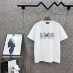 BALENCIAGA Simple letter LOGO double ring + small letter three-dimensional glue dripping process 330g round neck short sleeve high quality T-shirt - Image 6