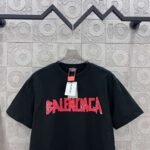 BALENCIAGA Simple letter LOGO + BB big letter printing process 330g round neck short sleeve high quality T-shirt - Image 11