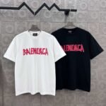 BALENCIAGA Simple letter LOGO + BB big letter printing process 330g round neck short sleeve high quality T-shirt