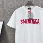 BALENCIAGA Simple letter LOGO + BB big letter printing process 330g round neck short sleeve high quality T-shirt - Image 6